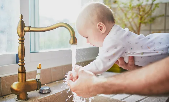 Reasons baby washing hands