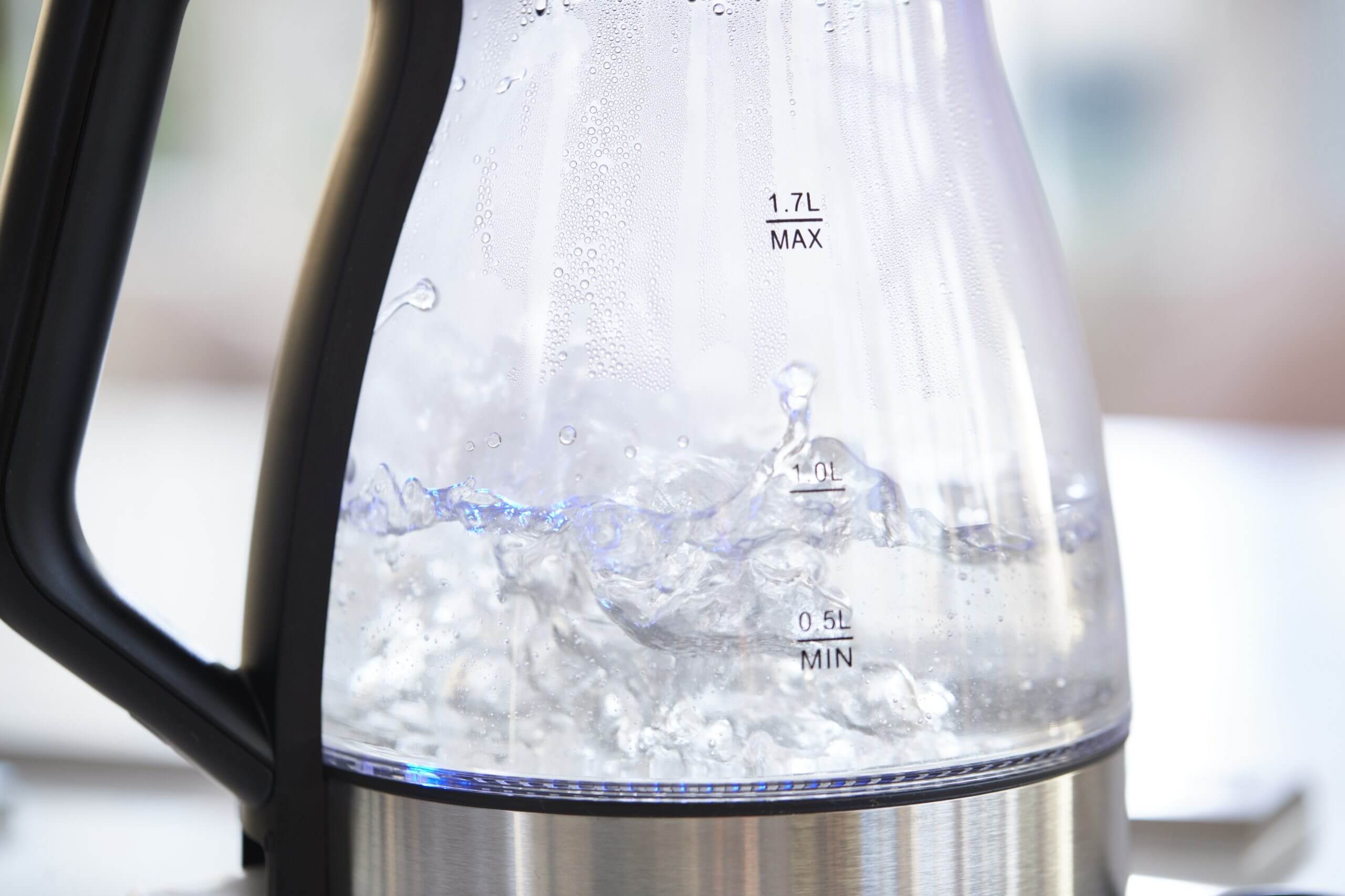 Boiling water in a kettle