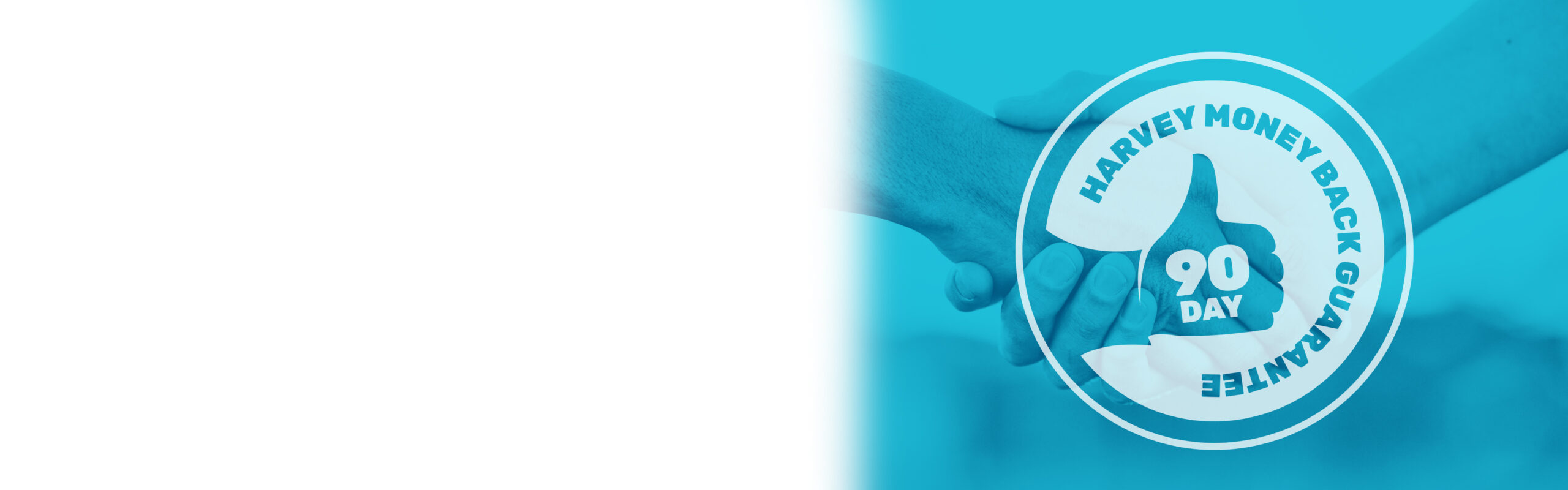 handshake with money back guarantee icon overlay