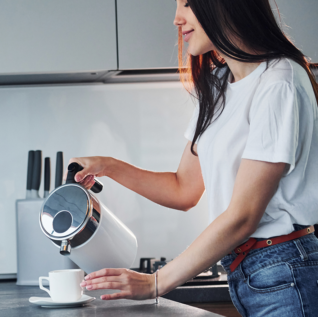 Girl with kettle