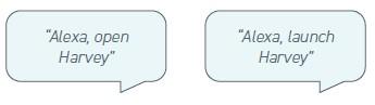 How do I use myHarvey with the Alexa Skill?