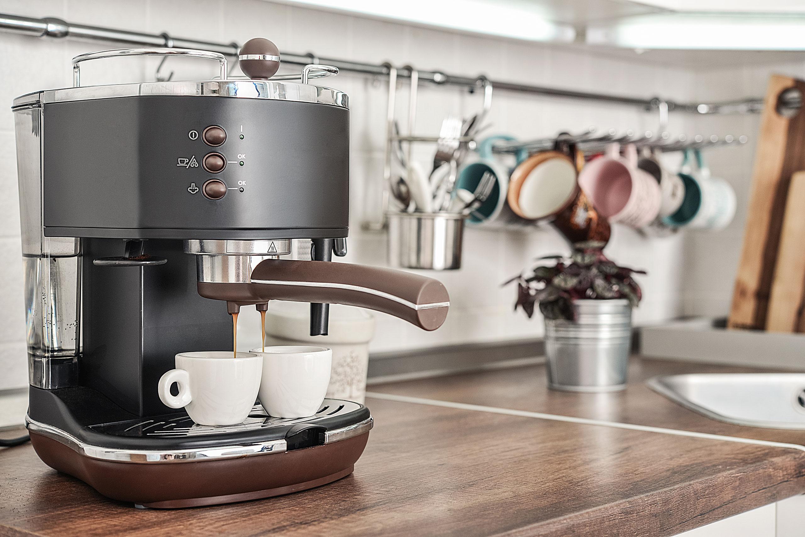 the look of the espresso machine in the kitchen