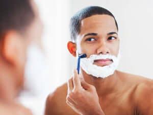 Shaving with softened water