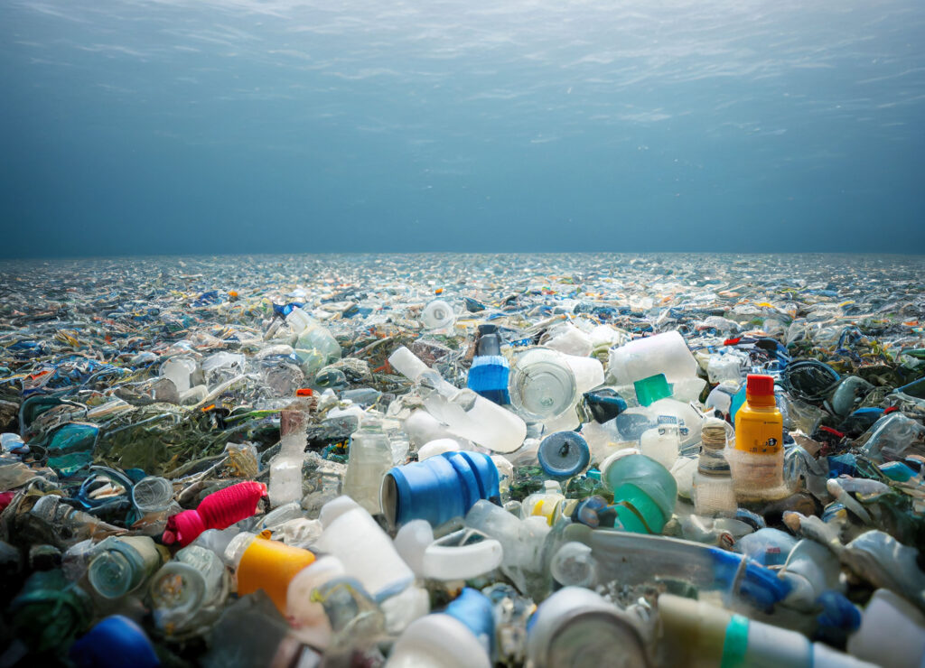 plastic pollution in the seabed